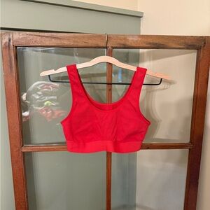 Auden Women’s Red Ribbed Sports Bra Medium Lougewear